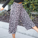 Large Leopard Taupe Gray Animal Print Erin Gaucho Pants