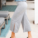 Large Gray Cropped Split Hem Leanne Pants