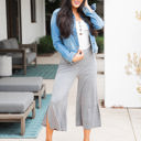 Large Gray Cropped Split Hem Leanne Pants