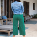 Large Green Cropped Split Hem Leanne Pants