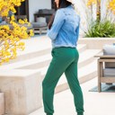 Large Green Cuffed Jogger Pocket Maeve Pants