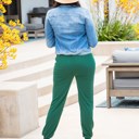 Large Green Cuffed Jogger Pocket Maeve Pants