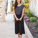 Large Black Dove Gaucho Pants