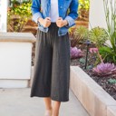 Large Charcoal Dove Gaucho Pants