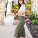 Large Olive Dove Gaucho Pants