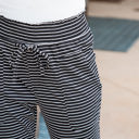 Medium Black Stripe Smocked Top Pocket Jogger Kallah Pants