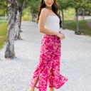 Large Floral Pink Patterned Leanne Pants