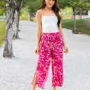 Large Floral Pink Patterned Leanne Pants