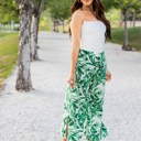 Small Green Tropical Patterned Leanne Pants