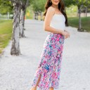Medium Watercolor Pink Patterned Leanne Pants