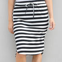 Medium Black Thick Stripe Weekend Skirt