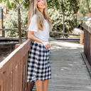 Large Black Buffalo Plaid Weekend Skirt