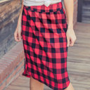 XL Red Buffalo Plaid Weekend Skirt