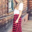 XL Red Buffalo Plaid Weekend Skirt