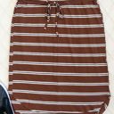 Large Brown Double Stripe Elena Weekend Skirt