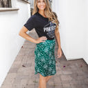 Medium Green Floral Small Print Indy Weekend Skirt