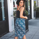 Large Blue Dainty Floral Fiona Weekend Skirt