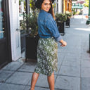 Large Green Dainty Floral Fiona Weekend Skirt