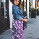 Medium Purple Dainty Floral Fiona Weekend Skirt