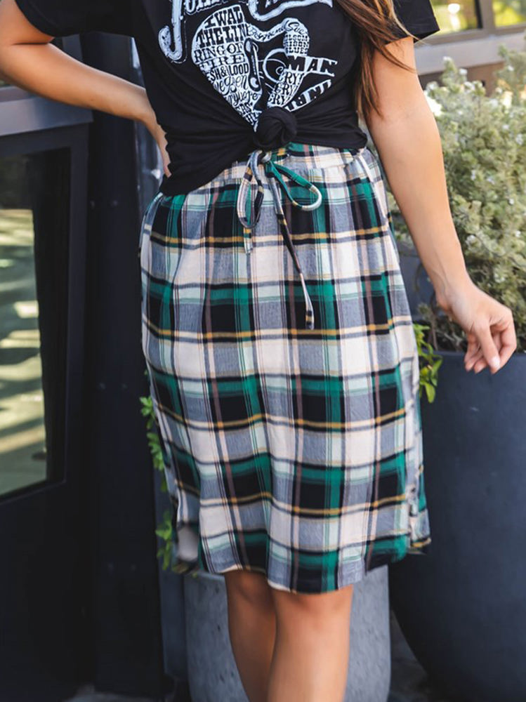 Plaid Print Weekend Skirt