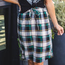 Large Green Plaid Print Weekend Skirt