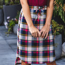 Small Red Plaid Print Weekend Skirt