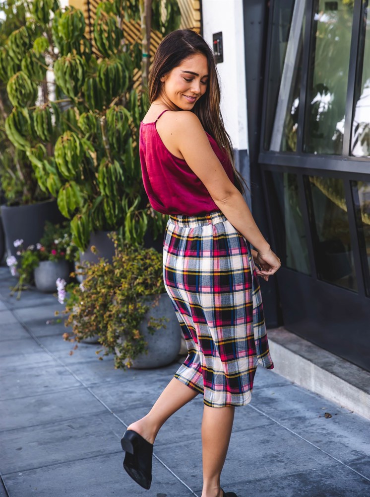 Plaid Print Weekend Skirt