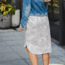 Large Gray Palm Print Weekend Skirt