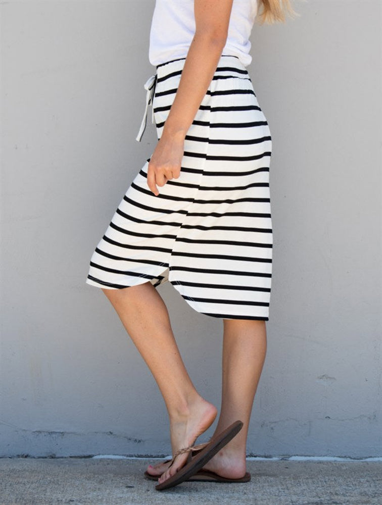 Stripe Tie Waist Weekend Skirt