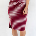 Large Dark Red Stripe Sofie Weekend Skirt