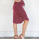 Large Dark Red Stripe Sofie Weekend Skirt