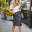 Large Leopard Print Black Fun Patterned Chloe Weekend Skirt