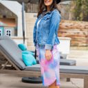 Medium Pink Blue Watercolor Weekend Skirt