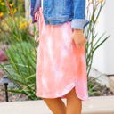 Large Salmon Watercolor Weekend Skirt