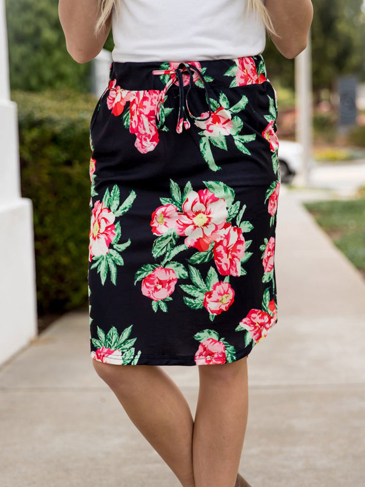 Tie Waist Floral Ava Weekend Skirt