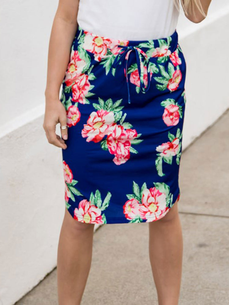 Tie Waist Floral Ava Weekend Skirt