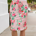 Pink 1X Tie Waist Floral Ava Weekend Skirt