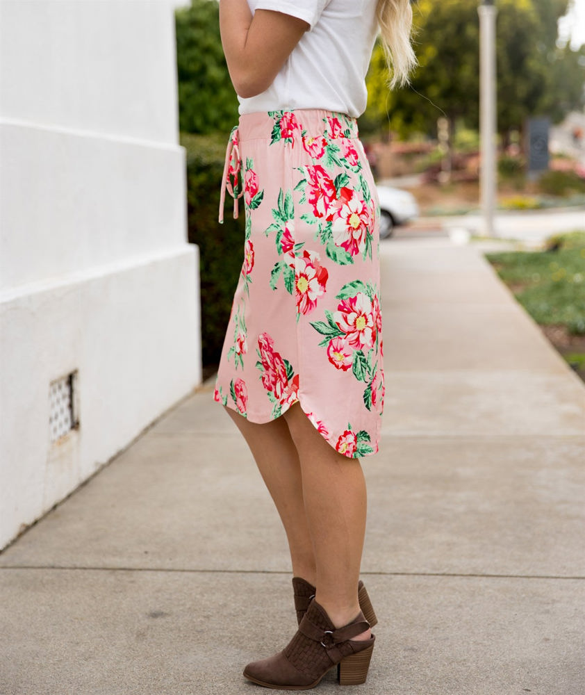 Tie Waist Floral Ava Weekend Skirt