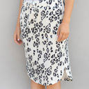 White Large Cheetah Print Tie Waist Weekend Skirt