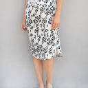 White Large Cheetah Print Tie Waist Weekend Skirt