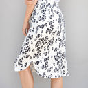 White Large Cheetah Print Tie Waist Weekend Skirt