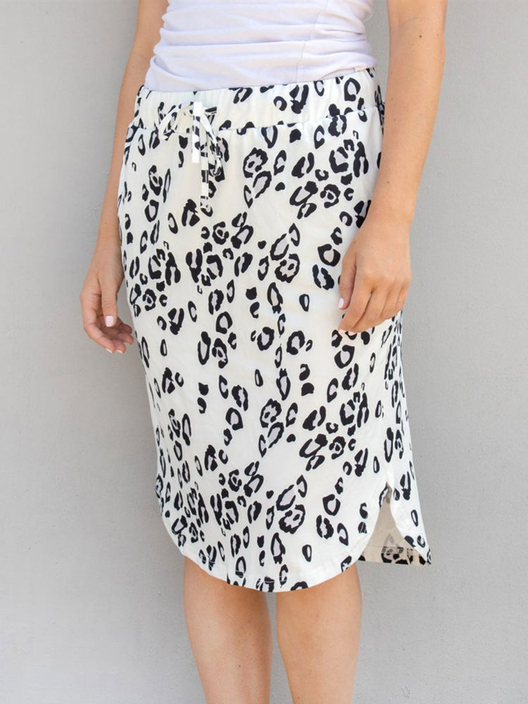 Cheetah Print Tie Waist Weekend Skirt