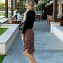 Brown 1X Leopard Print Weekend Skirt