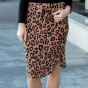 Brown Large Leopard Print Weekend Skirt