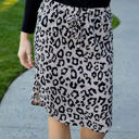 Taupe Large Leopard Print Weekend Skirt