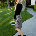 Taupe Large Leopard Print Weekend Skirt