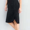 Black Large Solid Tie Waist Weekend Skirt