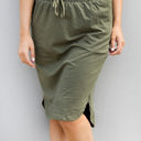 Olive Large Solid Tie Waist Weekend Skirt