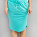 Teal 1X Solid Tie Waist Weekend Skirt