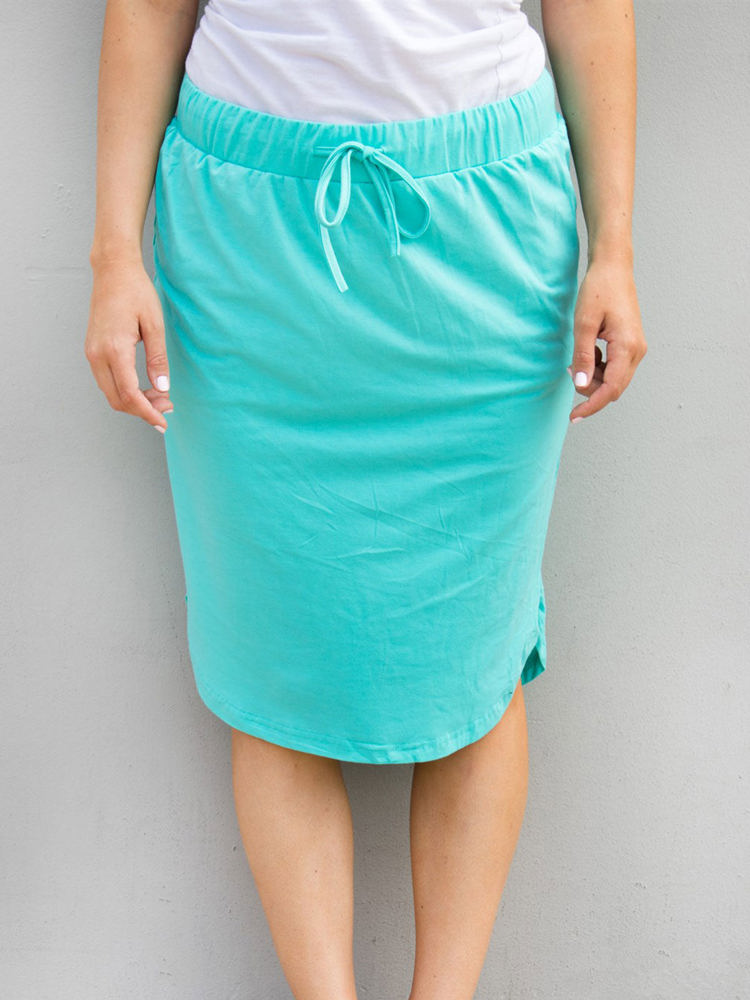 Solid Tie Waist Weekend Skirt